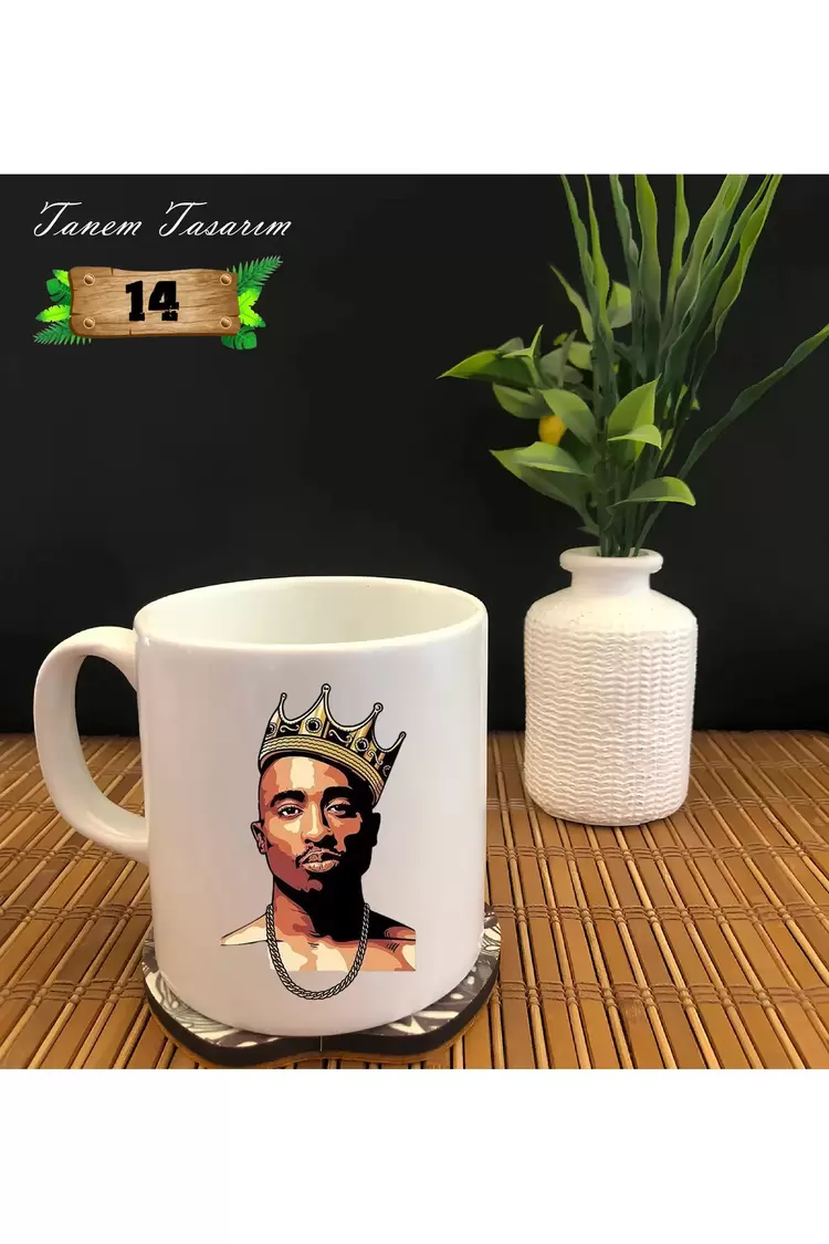 Tupac Shakur Rap - Beyaz Kupa
