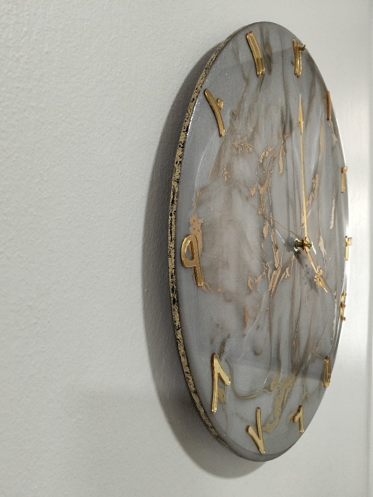 BEYAZ-BEJ/GOLD EPOKSİ DUVAR SAATİ