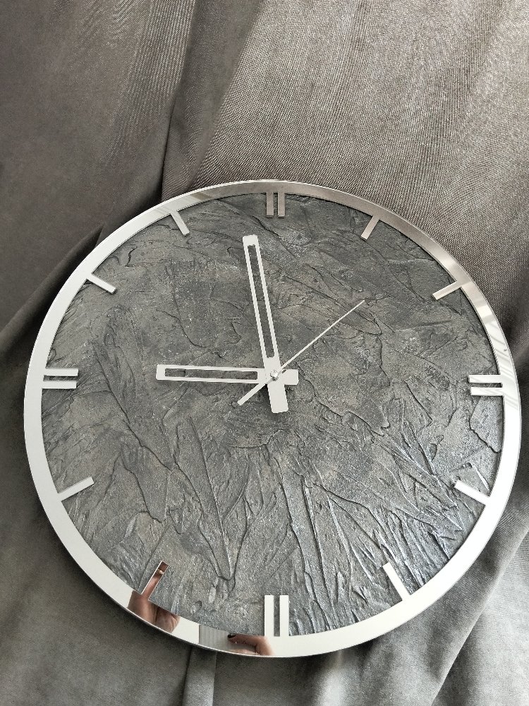 BETON EFEKT DUVAR SAATİ ÇAP: 50 CM.