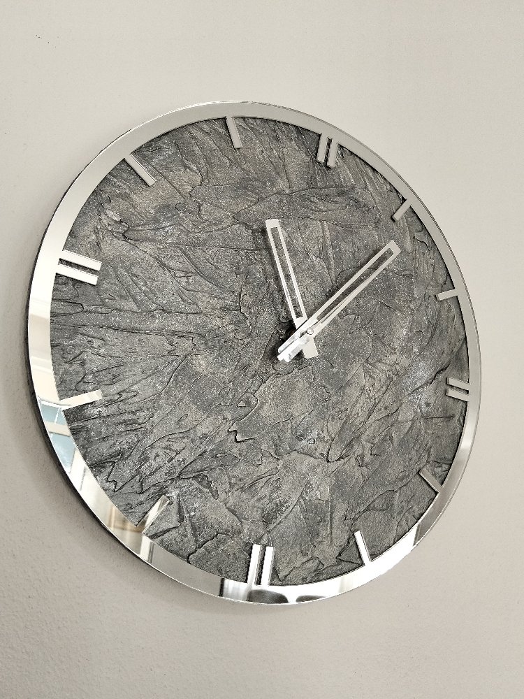 BETON EFEKT DUVAR SAATİ ÇAP: 50 CM.