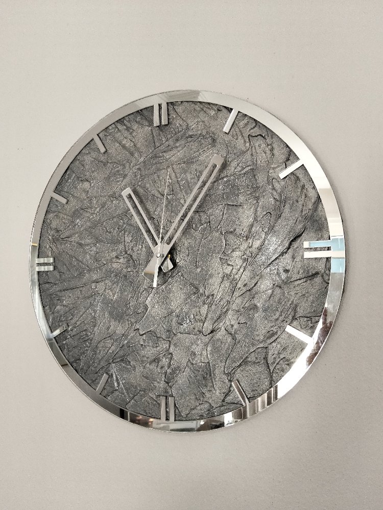 BETON EFEKT DUVAR SAATİ ÇAP: 50 CM.