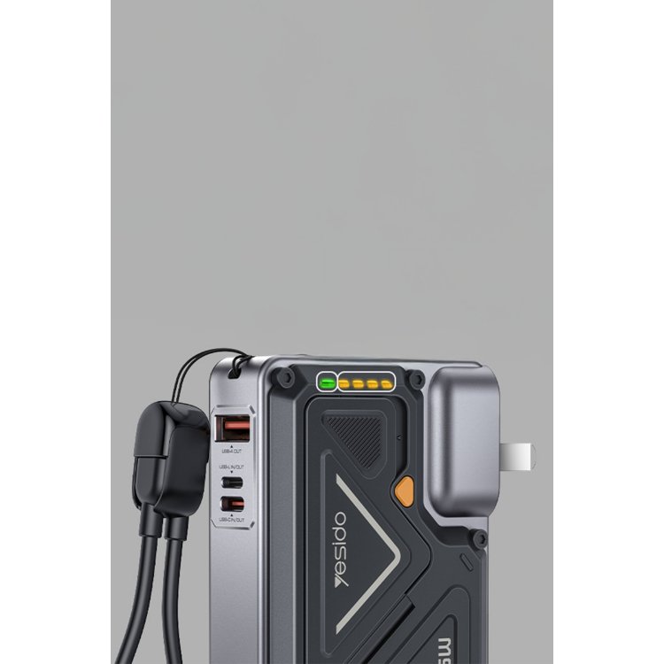 Yesido YP89 Akım Korumalı Stantlı 10.000 mAh 5in1 22.5W PD ve 15W Kablosuz  Powerbank