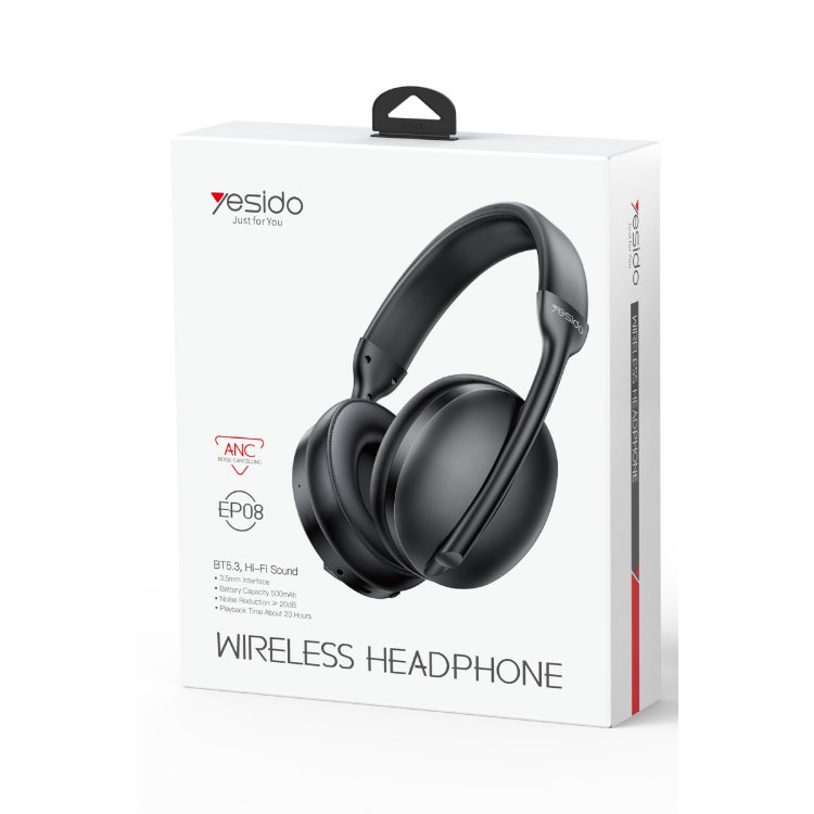 Yesido EP08 BT 5.3 Aktif Gürültü Engelleyici Özellikli Kafaüstü Bluetooth Kulaklık