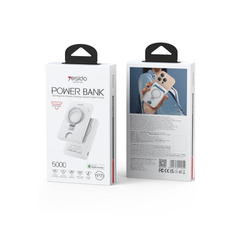 Yesido YP73 Konum Takip Özellikli 5.000 mAh Kablosuz Magsafe Powerbank