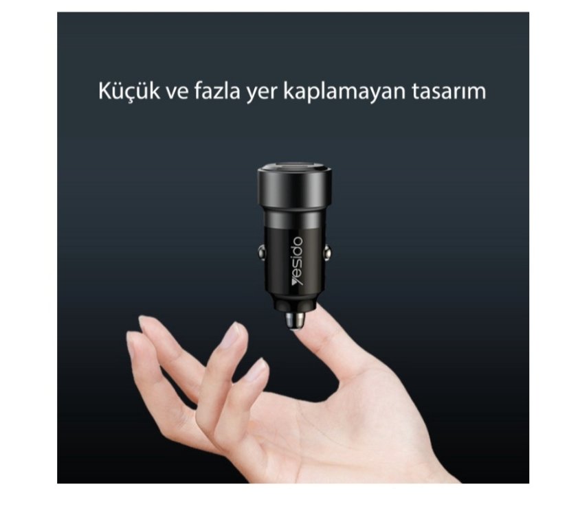 Yesido Y55 1 Adet 30W Usb / 1 Adet 30W Type-C ve 60W Type-C to Type-C Araç Şarj