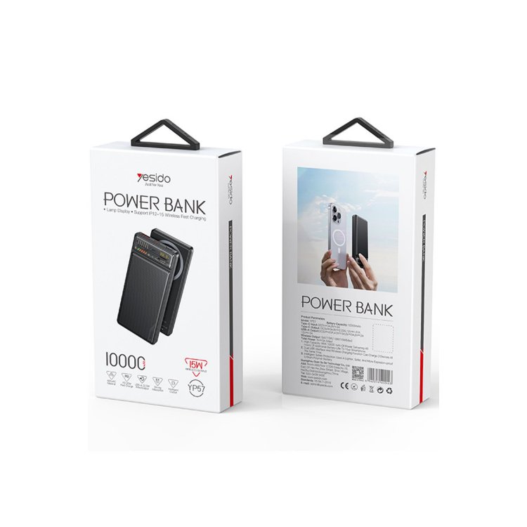 Yesido YP57 10.000 mAh 22.5w Type C 15w Kablosuz magsafe destekli powerbank