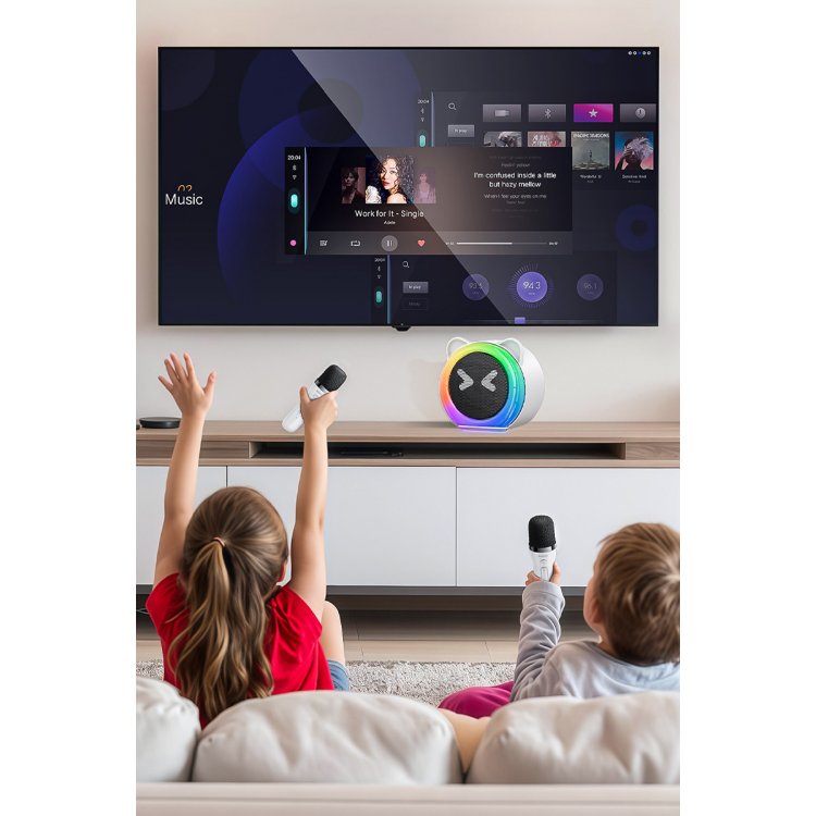 Yesido YSW36 2 Adet Karaoke Mikrofonlu BT 5.3 RGB Kablosuz Hoparlör
