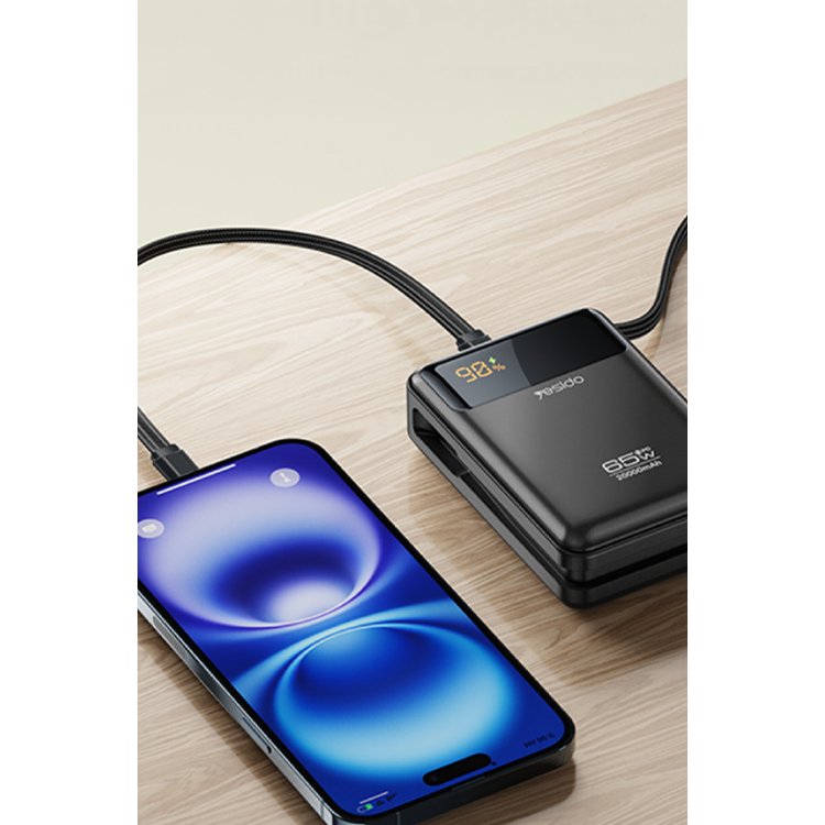 Yesido YP97 Dijital Göstergeli 20.000 mAh 65W Hızlı Şarj Destekli  Powerbank 