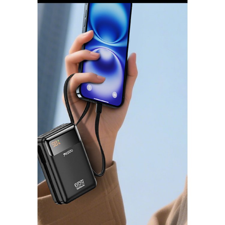 Yesido YP97 Dijital Göstergeli 20.000 mAh 65W Hızlı Şarj Destekli  Powerbank 