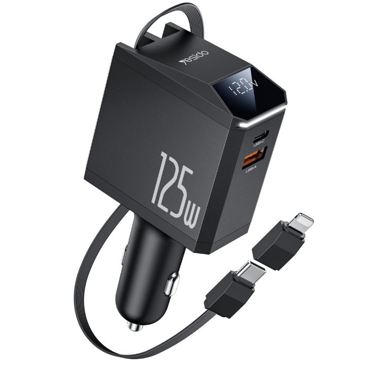 Yesido Y71 Dijital Göstergeli 1 Adet 30W Type-C ve 1 Adet 30W USB Çıkışlı Ekstra 65W