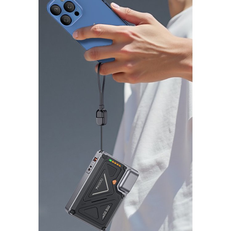 Yesido YP89 Akım Korumalı Stantlı 10.000 mAh 5in1 22.5W PD ve 15W Kablosuz  Powerbank