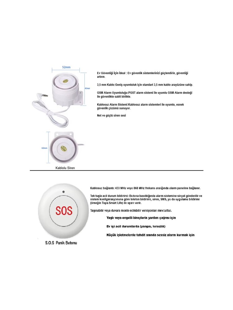 Obiem PGST OBİEM Akıllı Ev Güvenlik Alarm Sistemleri Kolay Kurulum 4g simli tuya