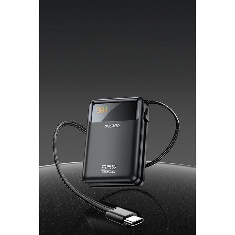 Yesido YP97 Dijital Göstergeli 20.000 mAh 65W Hızlı Şarj Destekli  Powerbank 