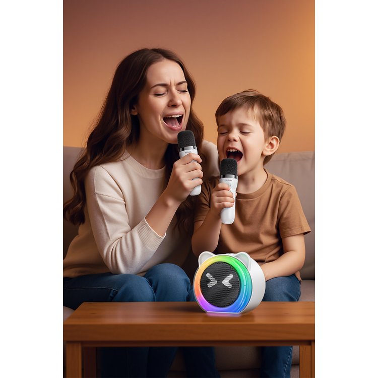 Yesido YSW36 2 Adet Karaoke Mikrofonlu BT 5.3 RGB Kablosuz Hoparlör