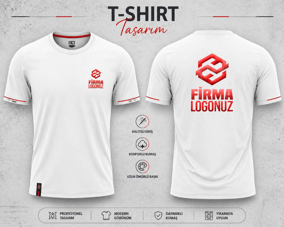 T-Shirt Kurumsal Firma Logolu Özel Baskı