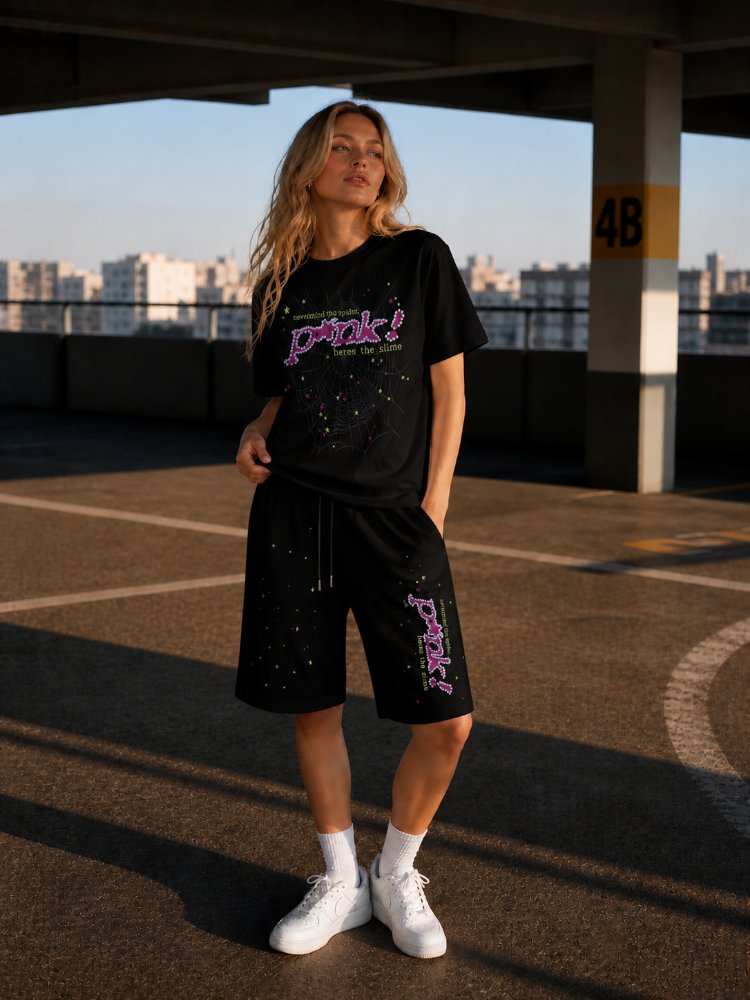 P*NK T-SHIRT ŞORT SET-SİYAH