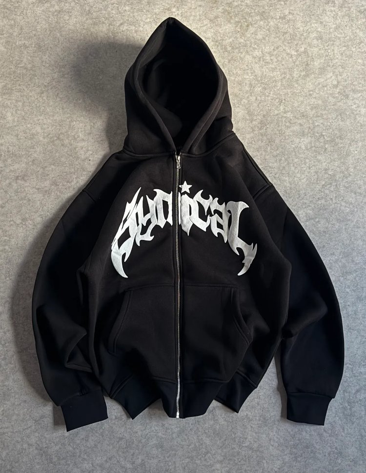 SYNICAL TAŞLI ZIPPER-SİYAH
