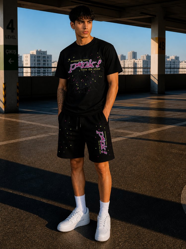 P*NK T-SHIRT ŞORT SET-SİYAH