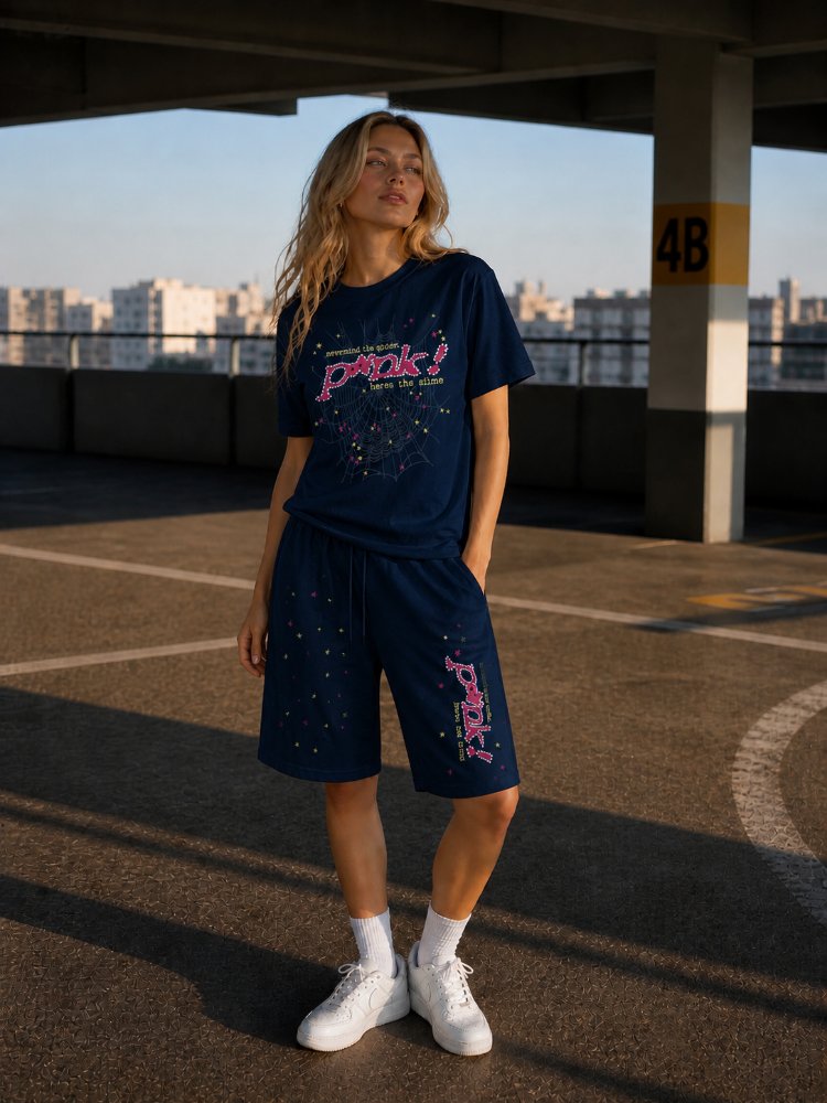 P*NK T-SHIRT ŞORT SET-LACİVERT