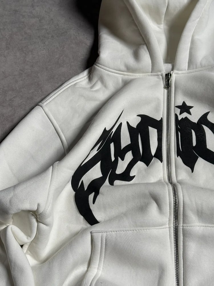 SYNICAL TAŞLI ZIPPER-BEYAZ