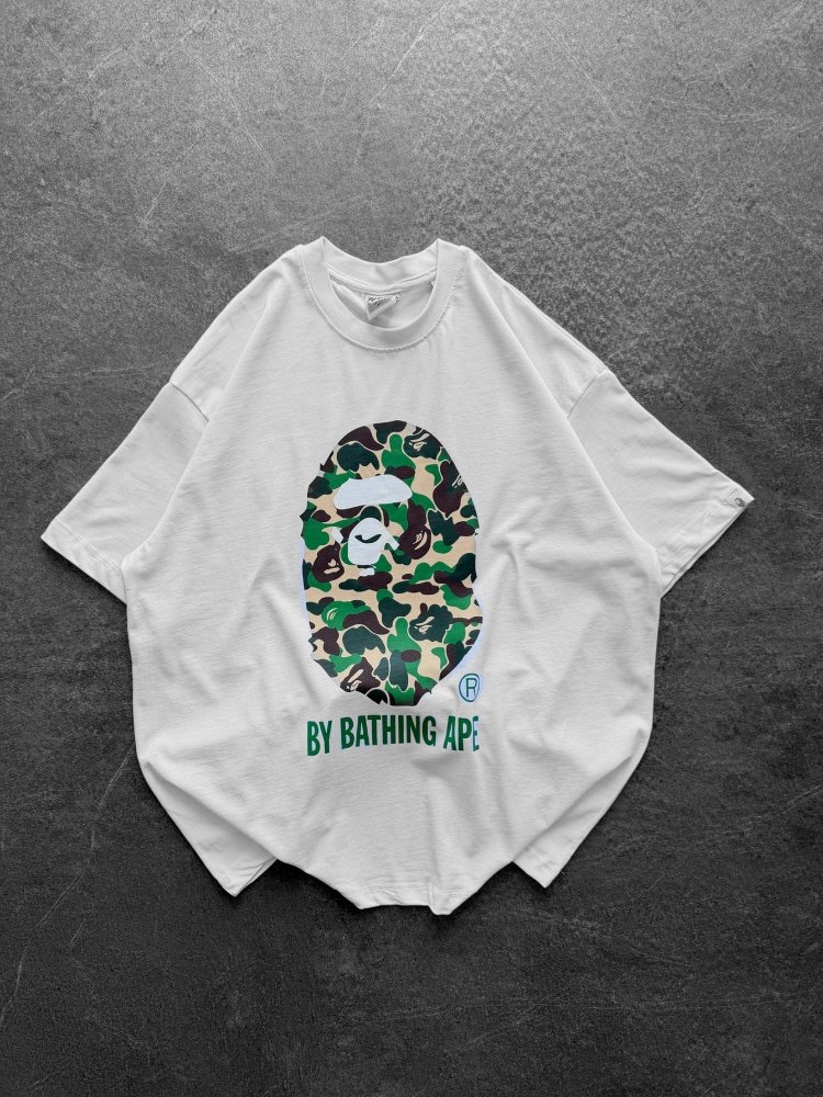 BEYAZ YEŞİL BAPE TİŞÖRT 