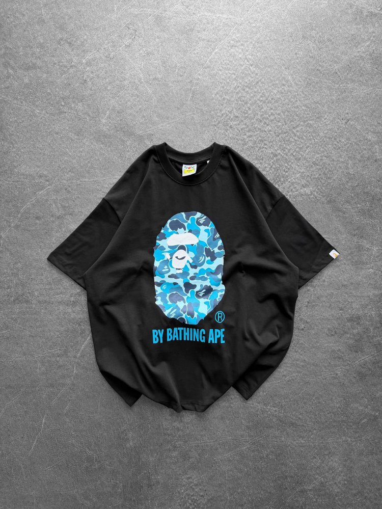 SİYAH MAVİ BAPE T-SHIRT 