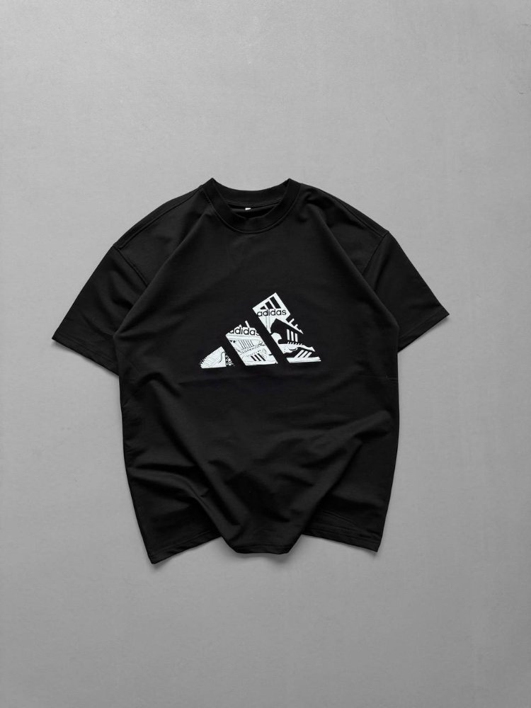 ÖN BASKILI OVERSIZE T-SHIRT-SİYAH