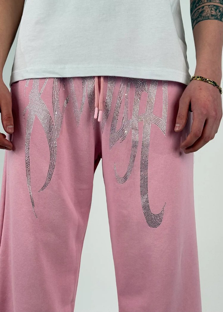REVENGE TAŞLI BAGGY EŞOFMAN - PEMBE 