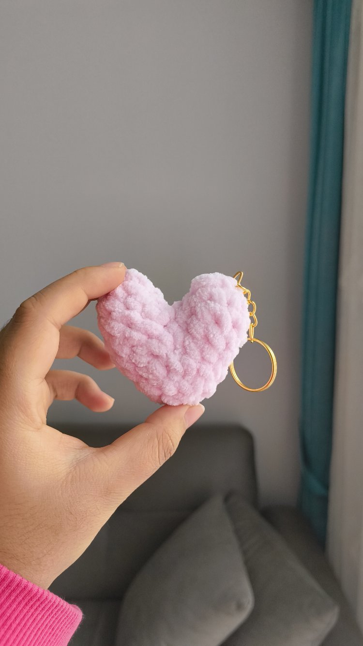 Peluş Kalp Anahtarlık Çanta Süsü