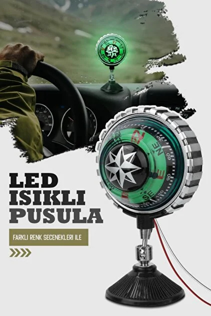 YEŞİL IŞIKLI BÜYÜK BOY PUSULA