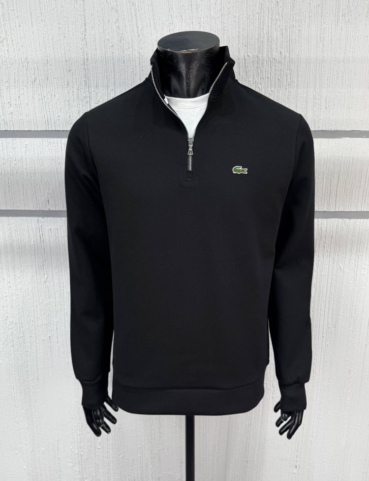 LACOSTE YARIM FERMUAR DOUBLE FACE SWEAT SİYAH