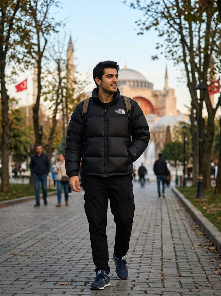TNF NAKIŞ LOGO KIŞLIK MONT SİYAH