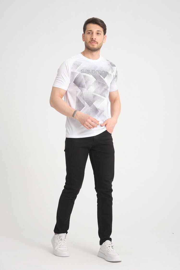 ORJ DRİFİT SALOMON T-SHİRT BEYAZ