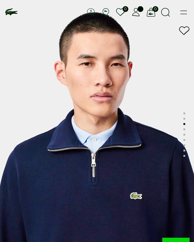 LACOSTE YARIM FERMUAR DOUBLE FACE SWEAT LACİVERT