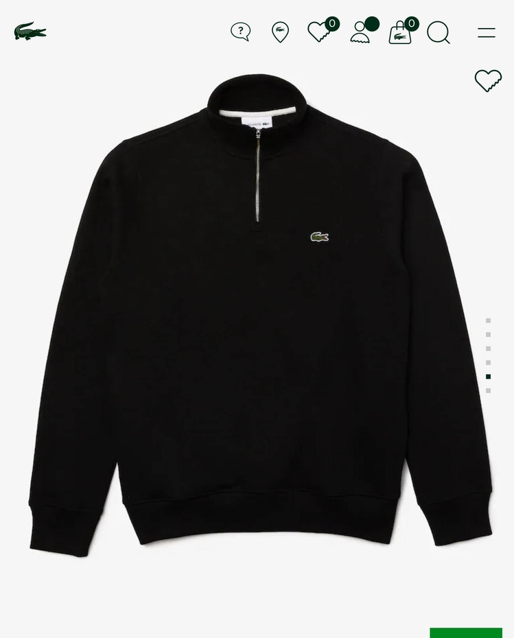LACOSTE YARIM FERMUAR DOUBLE FACE SWEAT SİYAH