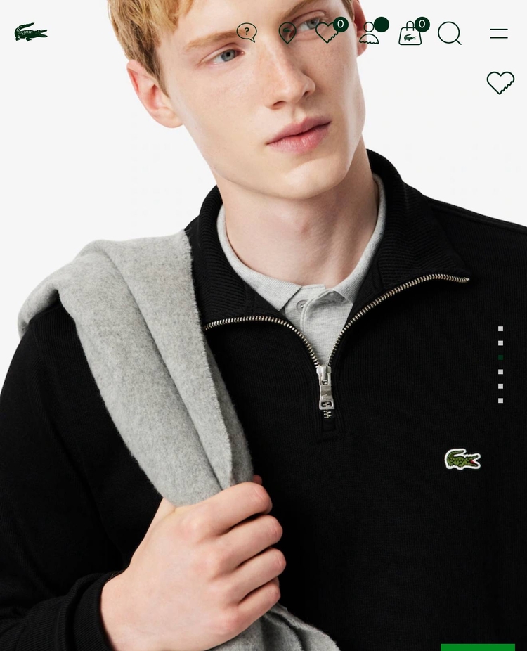 LACOSTE YARIM FERMUAR DOUBLE FACE SWEAT SİYAH
