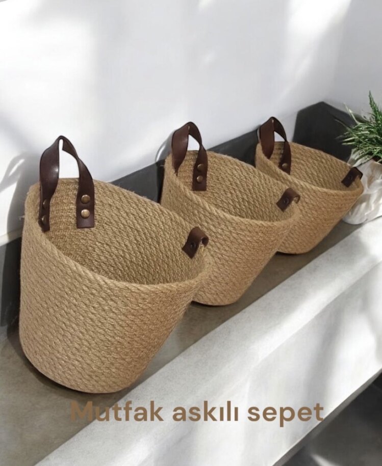 Mutfak sepeti askılı 3 lü