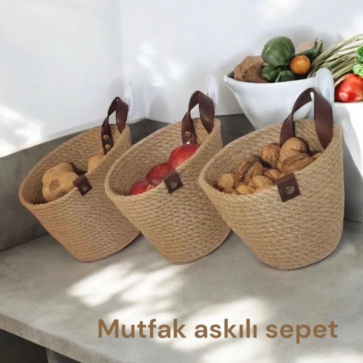 Mutfak sepeti askılı 3 lü