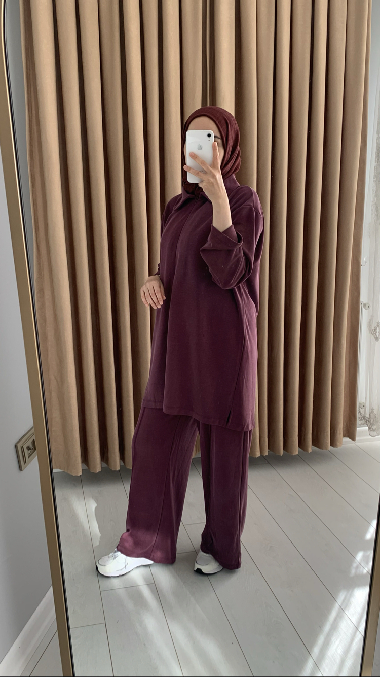 Pantolonlu Mürdüm Takım