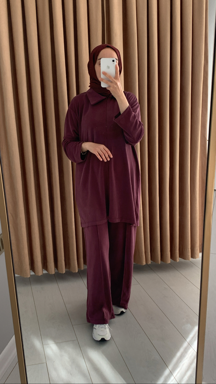 Pantolonlu Mürdüm Takım