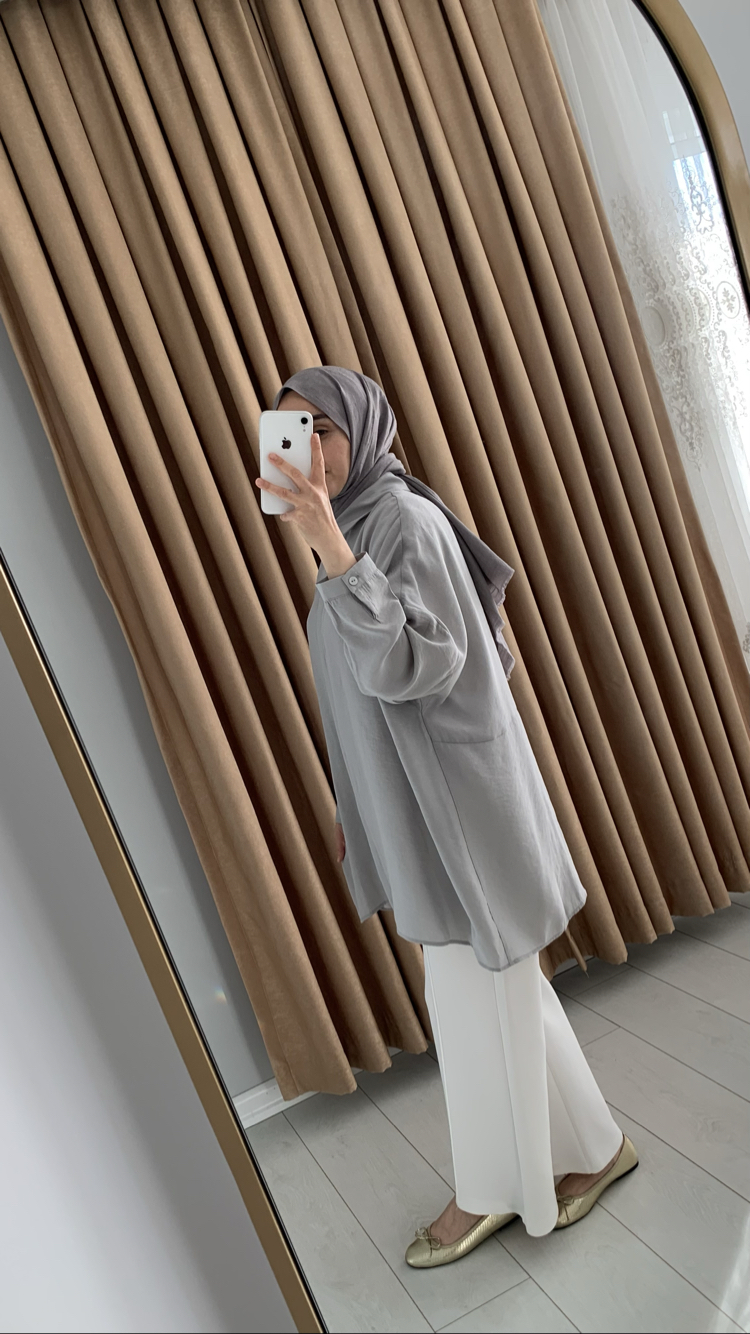 Nuss Basic Tencel Gri Gömlek