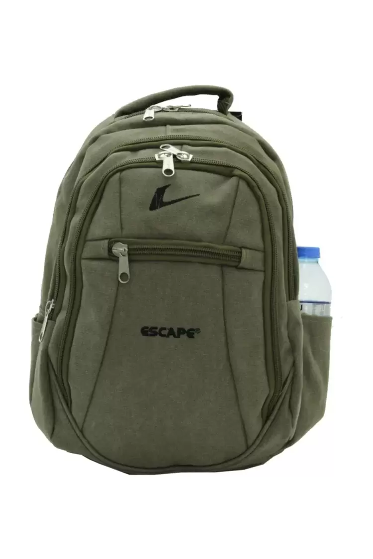 ESCAPE Laptop Bölmeli Kanvas Kumaş Outdoor Sırt Çantası Spor Çantası Haki 307 TYC00335685315