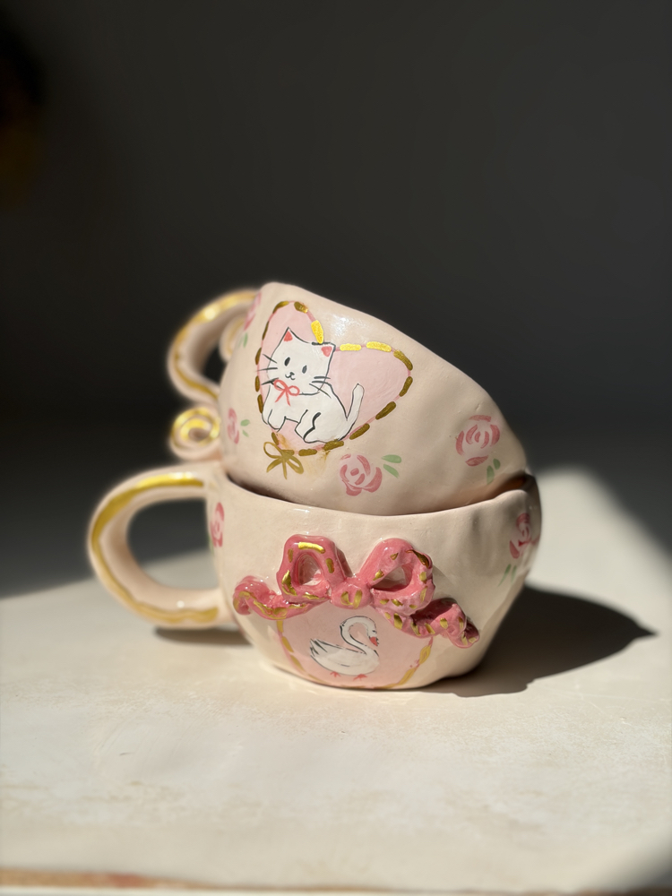 Kedi ve kuğu mug