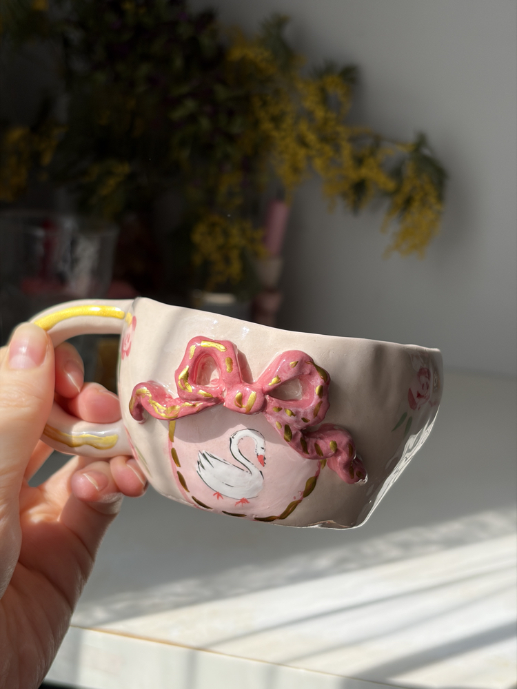 Kedi ve kuğu mug