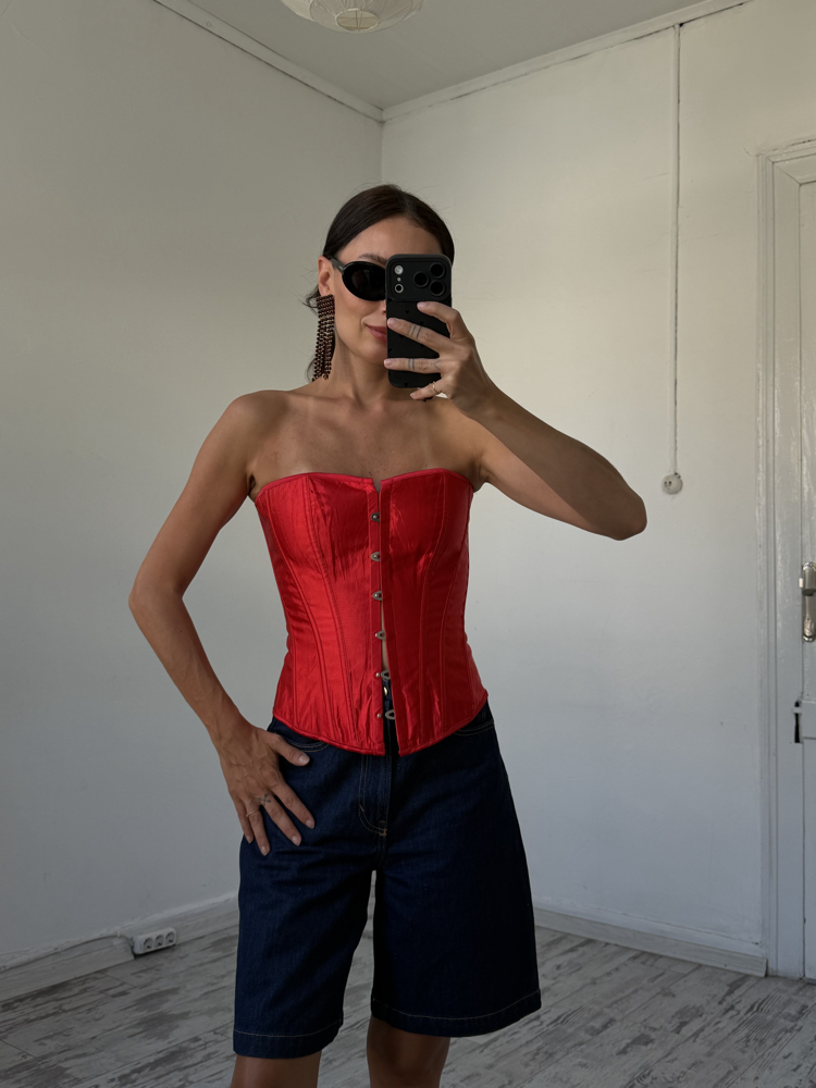 Kasnaklı Orjinal Satin Touch Premium Korse