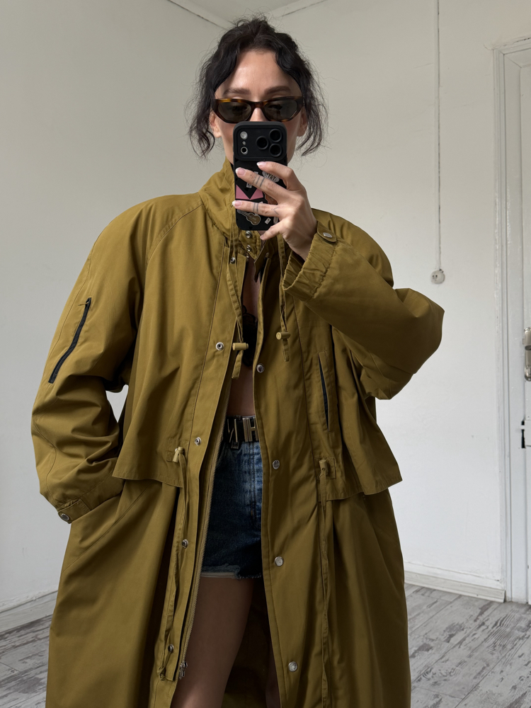 Alman Üretim Pelerin Detaylı Premium İçi Dokulu Trenchcoat