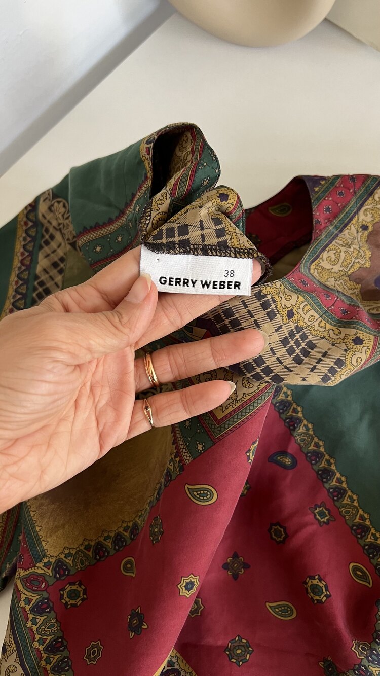 Gerry Weber Alman Tasarımcı İmzalı %100 İpek Premium Bluz