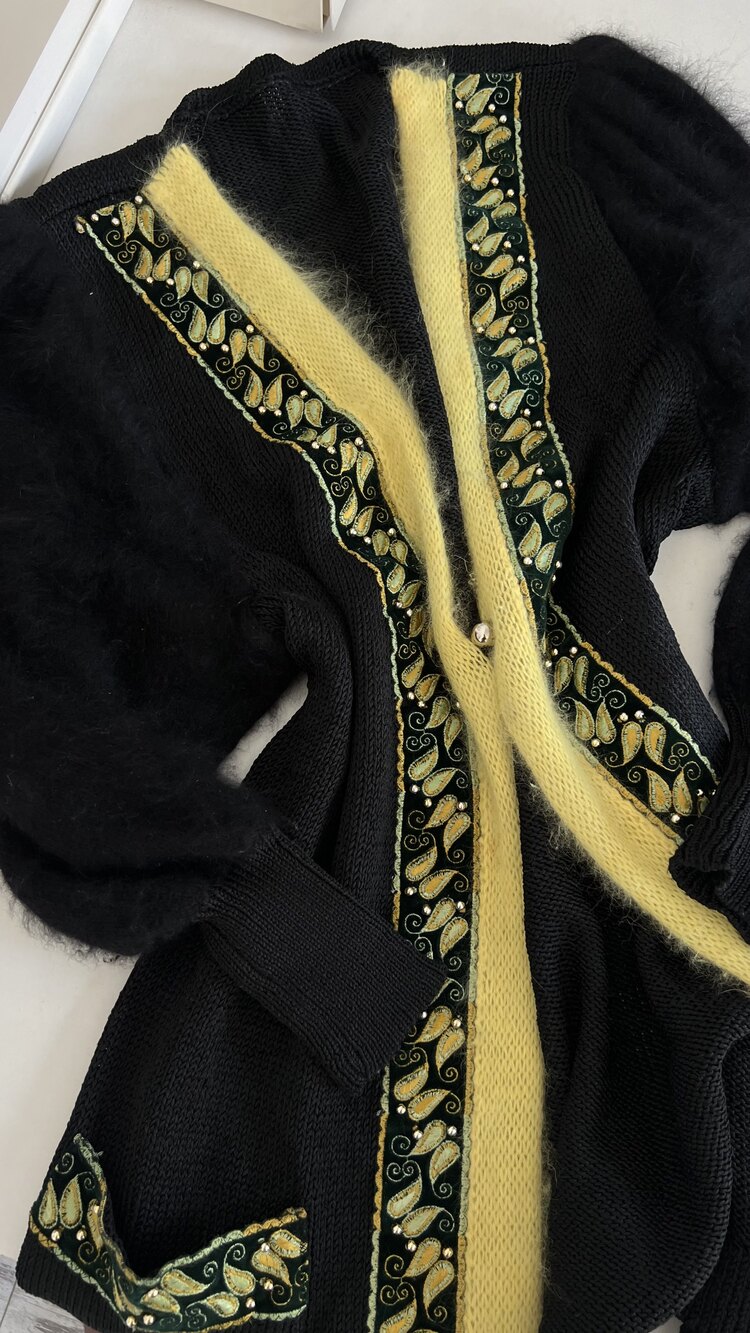 Angora Flosh İşleme Detaylı Alman Seri Premium Maxi Hırka