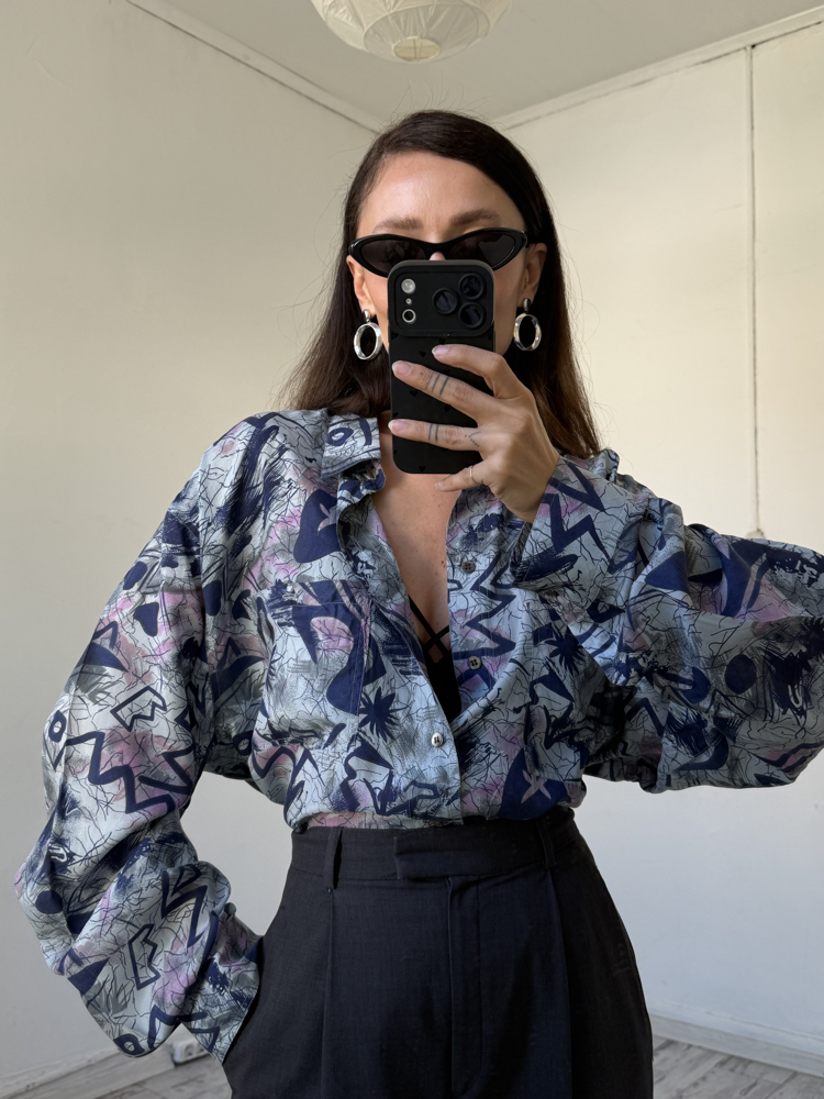 New Fast Germany %100 İpek (Taşlanmış) Maxi Kimono (Uzun) Gömlek