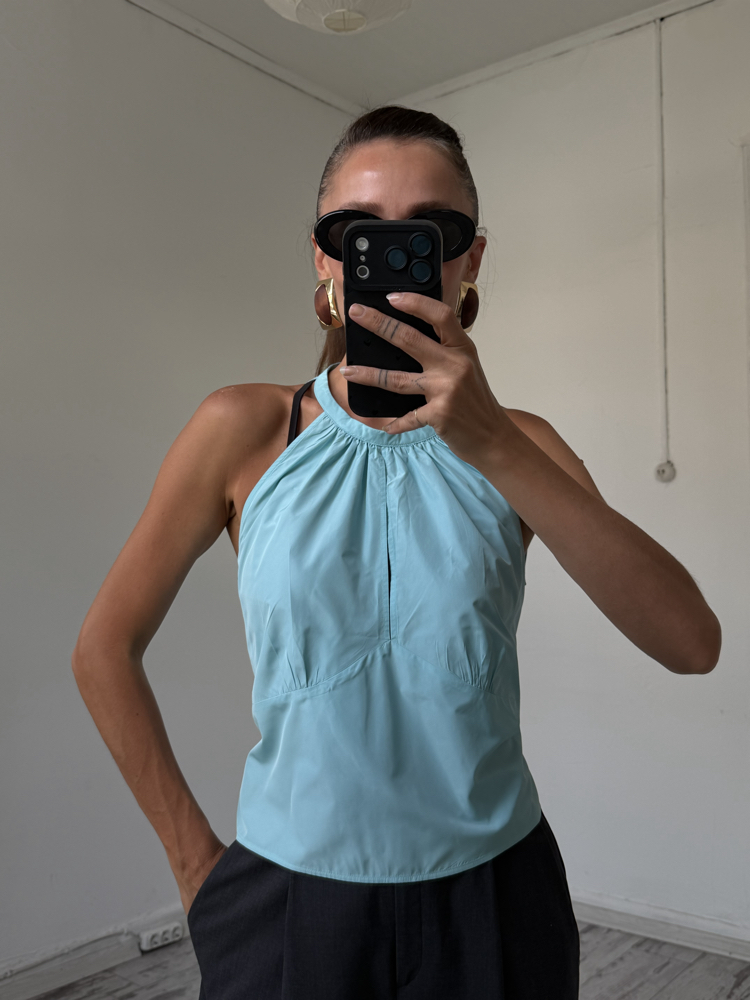 Custom Made Soft Tafta Sırt Detaylı Bluz